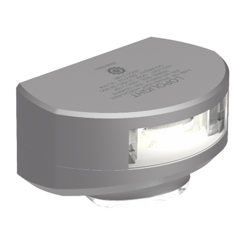 2nm 135° White, stern light w/6W decklight, silver 2nm 135° White, stern light w/6W decklight, silver